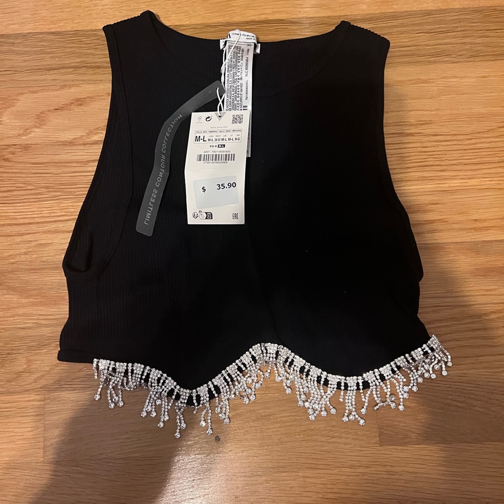 Zara Seamless Rhinestone Top